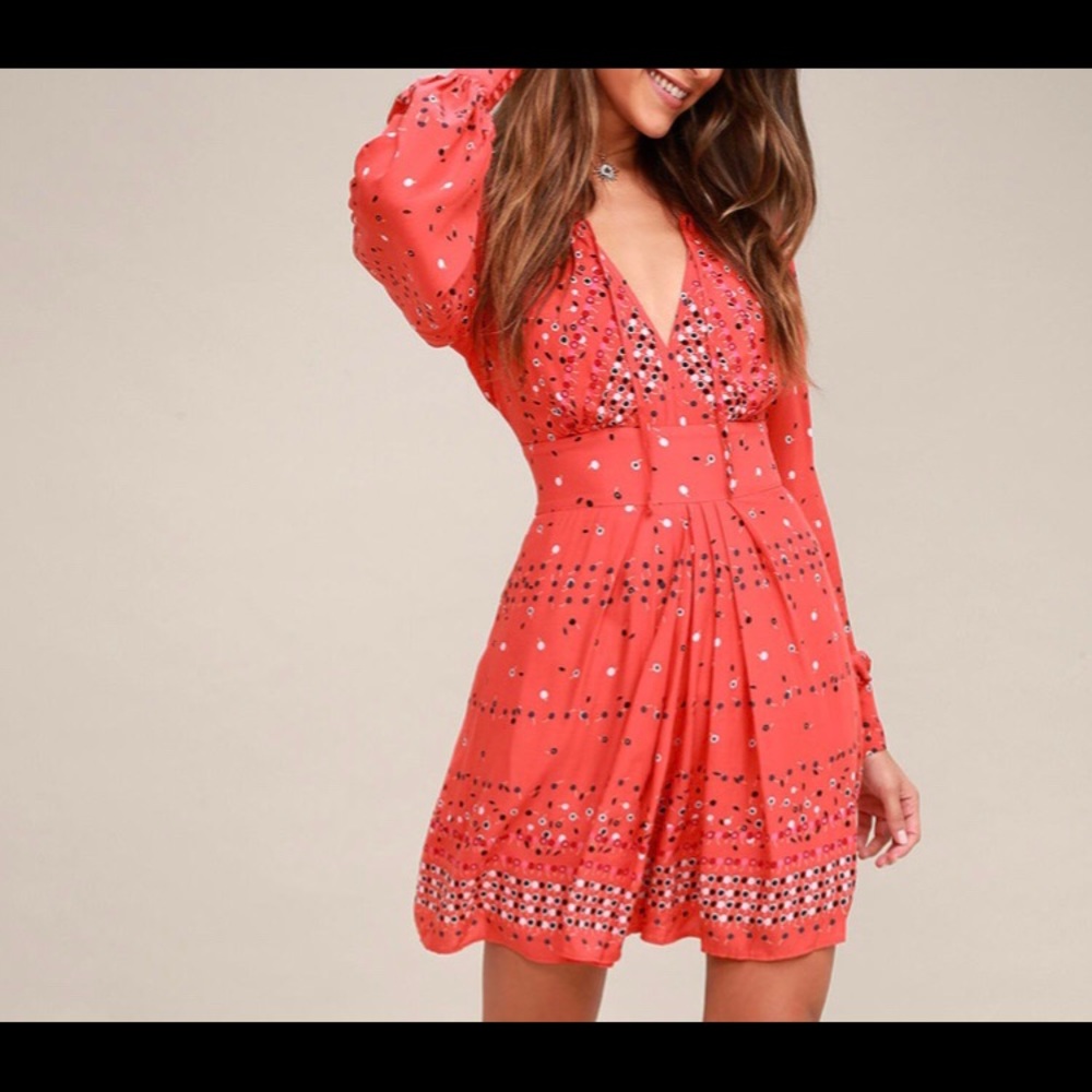 NWT Free people Coryn print long sleeves dress